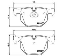 Brembo Brake Pads P06029 – Rear Disc Teves, with Piston Clip & Anti-Squeak – Fits BMW 7 Series