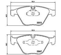 P06046 Front Brake Pad Set 4x Pads Prepared For Wear Indicator Braking By Brembo