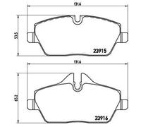 Brembo P06034 Front Disc Brake Pad - Set of 4