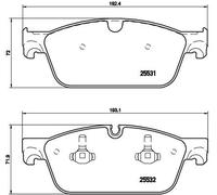 P50102 Front Brake Pad Set 4x Pads Prepared For Wear Indicator Braking By Brembo