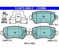 ATE 13.0470-2868.2 Brake pad set