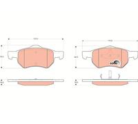 TRW Brake Pad Set GDB4128 - Disc Brake for Chrysler Dodge