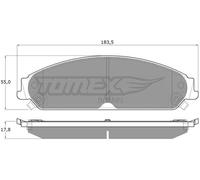Brake pads Front Axle TX 19-20 TOMEX Brakes for CHRYSLER DODGE LANCIA
