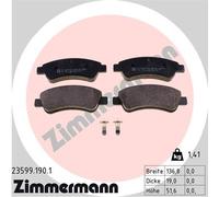 Brake pads 23599.190.1 ZIMMERMANN for CITROËN PEUGEOT OPEL