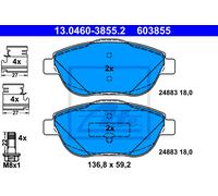 Brake Pad Set, disc brake ATE 13.0460-3855.2 for DS DS 3 (SA_) 1.6 2015-2019
