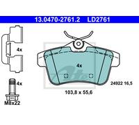 ATE Brake Pad Set 13.0470-2761.2 - for Citroen & Peugeot DS4, DS5, RCZ, 5008, 3008