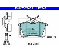 ATE 13.0470-2740.2 Brake pad set