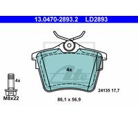 Brake pads 13.0470-2893.2 ATE for CITROËN PEUGEOT