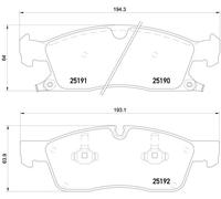 Brembo Brake Pad Set P 37 017 Front for Dodge Durango, Jeep Grand Cherokee IV