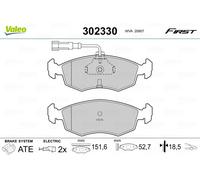 VALEO - Brake pads First - 302330 - Set of 4 pads - Front axle - Fully equipped with mounted accessories
