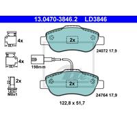 ATE Brake Pad Set 13.0470-3846.2 - Disc Brake - for FIAT 500, Panda & Ford KA