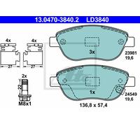 Brake pads 13.0470-3840.2 ATE for OPEL FIAT