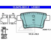 ATE 13.0470-3831.2 Brake pad set