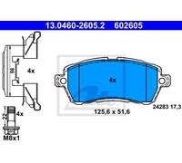 ATE Brake Pad Set 13.0460-2605.2 - Disc Brake - Fits Ford Fiesta VI, KA III, KA+ III, Figo III