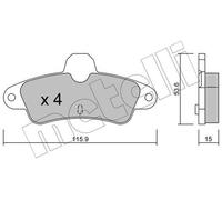 Brake pads 22-0143-0 METELLI for FORD MONDEO MONDEO Saloon MONDEO Turnier