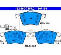 ATE Brake Pad Set 13.0460-7154.2 – Disc Brake with Wear Warning – VW Ford Seat Sharan 7M8/7M9/7M6