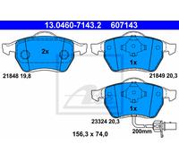 ATE Brake Pad Set 13.0460-7143.2 - Disc Brake - Fits Ford Galaxy I 1.9 TDI, VW, SEAT