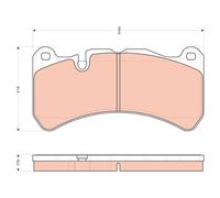 Brake Pad Set Front Braking Fits Maserati Ghibli 3 Quattroporte 6 - TRW GDB1739