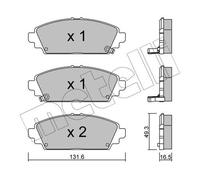 Brake pads 22-0463-0 METELLI for HONDA ACCORD VI CIVIC VII Saloon
