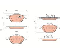 TRW Brake Pad Set GDB3355 - Fits Honda Accord VII / VII Tourer