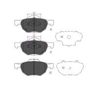 BRAKE PAD SET DISC BRAKE KBP-2036 FOR HONDA ACCORD/VII/Tourer/EURO 2.4L 4cyl