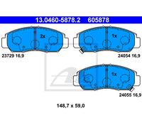 Brake Pad Set, disc brake ATE 13.0460-5878.2 for HONDA STREAM (RN) 1.7 2001-2006