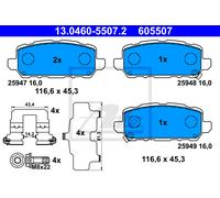 ATE 13.0460-5507.2 Brake pad set