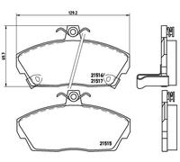 Brembo Brake Pad Set P28020 – Front, 4x Pads with Integrated Wear Indicator