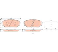 TRW Disc Brake Pad Set GDB3527 - Front - for Hyundai ix55 / Veracruz (581013JA50)
