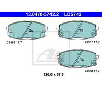 ATE Brake Pad Set 13.0470-5742.2 - Disc Brake for Hyundai & Kia (i30, i30 I, K3 II, Avante, Elantra)