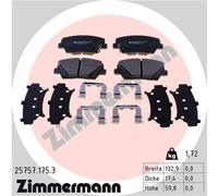 ZIMMERMANN Brake Pad Set 25757.175.3 – Disc Brake for Hyundai & Kia (NEXO, Rondo IV, Carens IV)