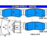 Brake pads 13.0460-5782.2 ATE for HYUNDAI SANTA FÉ II SANTA FÉ II SUV Van