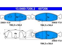 ATE 13.0460-7206.2 Brake pad set