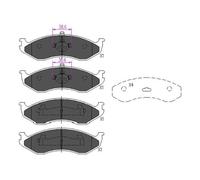 Kavo Parts Brake Pad Set KBP-4016 - Disc Brake for Jeep & Kia (Cherokee, Wagoneer, Sedona I)