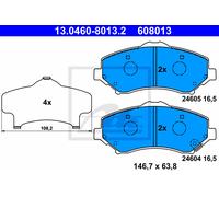 ATE Disc Brake Pad Set 13.0460-8013.2 for Jeep Wrangler III/JK, Cherokee 2.8L