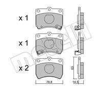 BRAKE PAD SET DISC BRAKE 22-0370-0 FOR KIA MAZDA B1 1.1L B3A5 1.3L 4cyl PRIDE
