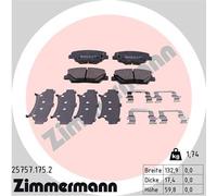 Brake pads 25757.175.2 ZIMMERMANN for KIA CARENS IV