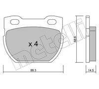 Brake pads 22-0354-0 METELLI for LAND ROVER DEFENDER Station Wagon