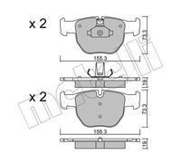 Brake pads 22-0598-0 METELLI for LAND ROVER RANGE ROVER Mk III