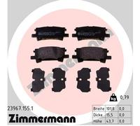 ZIMMERMANN Brake Pad Set 23967.155.1 for Lexus RX 2GR-FE 3.5L / 1MZ-FE 3.0L