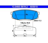 ATE Brake Pad Set 13.0460-5619.2 - Disc Brake for Toyota Land Cruiser 200, Lexus LX/Sequoia