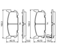 Brake Pad Set, disc brake BOSCH 0 986 494 226 for MX-5 II 1.6 1998-2005