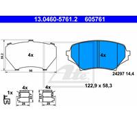 ATE 13.0460-5761.2 Brake pad set