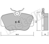 BRAKE PAD SET DISC BRAKE 22-0041-0 FOR MERCEDES-BENZ M 102.910 1.8L 4cyl 190 190