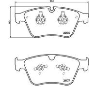 P50105 Front Brake Pad Set 4x Pads Prepared For Wear Indicator Braking By Brembo