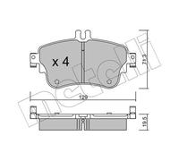 Brake pads 22-0964-0 METELLI for MERCEDES-BENZ B-CLASS Sports Tourer A-CLASS