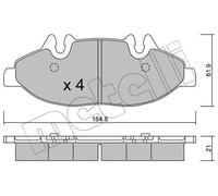 22-0575-0 METELLI Front Brake Pad Set For Mercedes Viano Vito W639