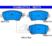 ATE Brake Pad Set 13.0460-2774.2, Disc Brake for NISSAN MICRA/NOTE (2012-2016)