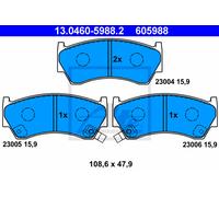 FITS FOR NISSAN ALMERA HATCHBACK 1 BRAKE PAD SET, DISC BRAKE 13.0460-5988.2 ATE