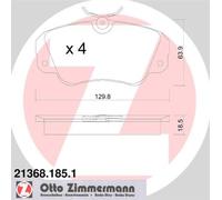 ZIMMERMANN 21368.185.1 Brake pad set